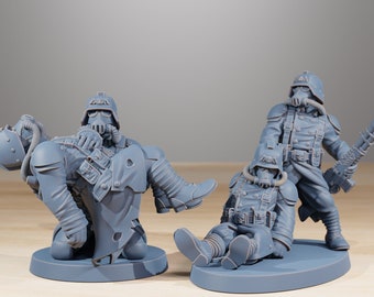 GrimGuard The Fallen (Set di 16) + Base/i Stampe 16K / 12K UHD di StationForge / Guerra di trincea / Fanteria ribelle / Templare della Guardia del Vuoto