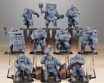 GrimGuard Mutants (10 Models) + Base(s) 16K | 12K UHD Prints by StationForge | 塹壕戦 | ローグ歩兵 | ヴォイドガード・テンプラー