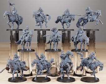 GrimGuard Cavalry (Set of 11)  + Base(s) by StationForge - Grimdark Future | Rough Riders | Mounted Riders | Death Division | Imperial Guard