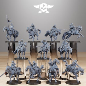 GrimGuard Cavalry (Set of 11)  + Base(s) by StationForge - Grimdark Future | Rough Riders | Mounted Riders | Death Division | Imperial Guard