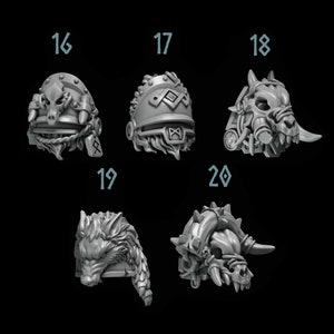 Primal Beasts Wolves [Shoulderpads #4] Elite Upgrade Kit (Set of 5) - | Kitbash | Proxy | Space Wolves | Grey Knights | Norse Vikings |