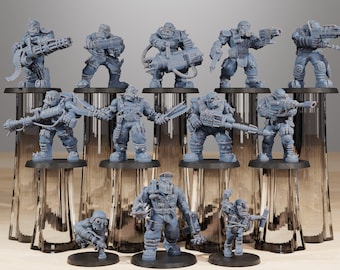 Orkaz Skillers (Set of 12) + Base(s) by StationForge | 8K Resin Printed Miniatures | Grimdark | Space Orks | Greenskins | Orc | Goblins