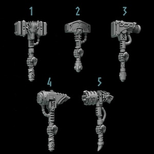 Primal Beasts Wolves [Hammers] Elite Upgrade Kit (Set of 5) - | Kitbash | Upgrade | Proxy | Space Wolves | Grey Knights | Norse Vikings |