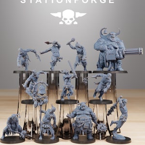 Corrupted Guard Plague Walkers (set of 11) - High Detail | 8k Resolution | Grimdark Sci-fi Future Plague Zombie Miniatures by Station Forge