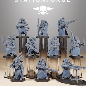 Scavenger Hunters (Set of 10) + Base(s) by Station Forge - Mechanicus | Waste Nomads | Mars Tech Priests | Machine Cult | Grimdark Future