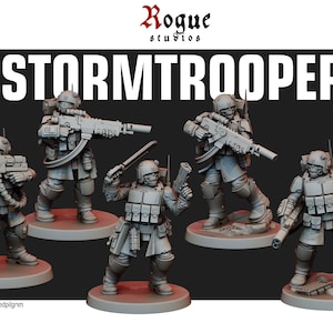 Stormtroopers (5 Models) + Base(s) by Red Pilgrim Miniatures - | Grimdark Future | Sci-fi | PMC Veterans | Desert Hawks | Death Division