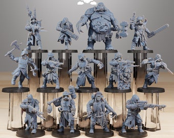 Corrupted Guard Infantry (Set of 13) + Base(s) 16K | 12K UHD Prints by Station Forge Miniatures