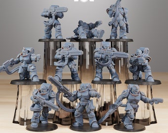 Eksterminatorzy Legionu Sokratesa (10 modeli) + baza(y) od StationForge | Wydruk 8K | Wojownicy Kosmiczni Piraci | Marynarka Wojenna Imperium | Mroczna Przyszłość |