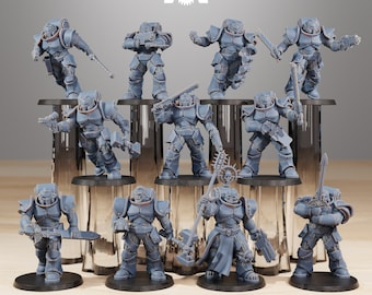 Sokrates Legion Nahkampfinfanterie (11 Modelle)+Basis(n) by StationForge | 8K Druck | Raum Krieger | Mönche | Kaiserliche Marine | Grimmdark Zukunft |