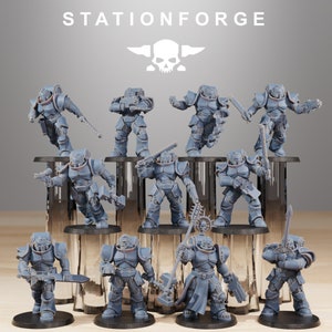 Socrates Legion Melee Infantry (11 Models)+Base(s) by StationForge | 8K Print | Space Warriors | Monks | Imperial Navy | Grimdark Future |