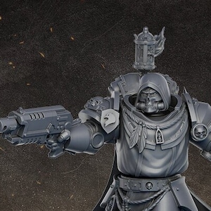 Schwarze Greifen Sir Gawein von DakkaDakka Miniatures - 8K Resin Druck| Grimmdark Zukunft | Raum Krieger | Ritter Kämpfer | Sci-Fi Kriegsspiel