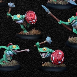 Bullywug Warriors 12k | 16K UHD Print by Warp Miniatures