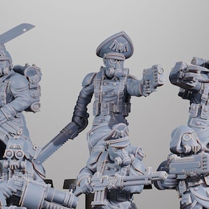 Może przedstawiać: Zestaw dziewięciu szarych plastikowych figurek żołnierzy w hełmach i z bronią. Figurki są w różnych pozach akcji.