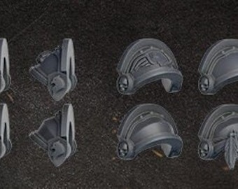 Svarta Gryphons Axelskyddskit (14 delar) av DakDak Miniatures | Uppgraderingsdelar | Kitbash | Axelskydd | Skydd | Armar