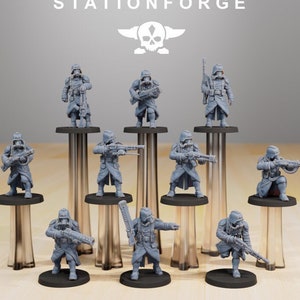 GrimGuard Infantry Essentials Kit (Set of 10) + Base(s) by + Base(s) by StationForge - Grimdark Future | Sci-fi | Proxy | Imperium |
