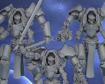 Exosuit Squad (Set of 3) by DakDak Miniatures - Grimdark Future | Templars | Sisters | Nuns | Silence | Heralds | Gothic