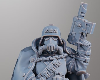 GrimGuard Sergeant + Base(s) 16K | 12K UHD Prints by StationForge | Trench Warfare | Rogue Infantry | Void Guard Templar