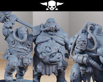 Corrupted Guard: Mutant Giants (Set of 3) + Base(s) by StationForge Miniatures - | Astra Militarum | Traitor | Guardsmen | Imperial | Ogres