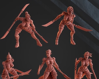 Witches of Alves Jet-Biker Raiders (5 Models) - | 8K Resin Printed Miniature | Drow Night Demon Witches | Grimdark Future | by DakDak