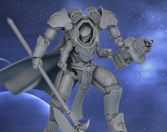 Commander Scythe In Exosuit by DakDak Miniatures - Grimdark Future | Templars | Sisters | Nuns | Silence | Heralds | Gothic |