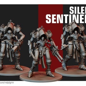 Sister Sentinels (3 Models) + Base(s) by Red Pilgrim Miniatures - | Grimdark Future | Sci-fi | Guardsmen | Imperial | Sister Nuns | Silence|