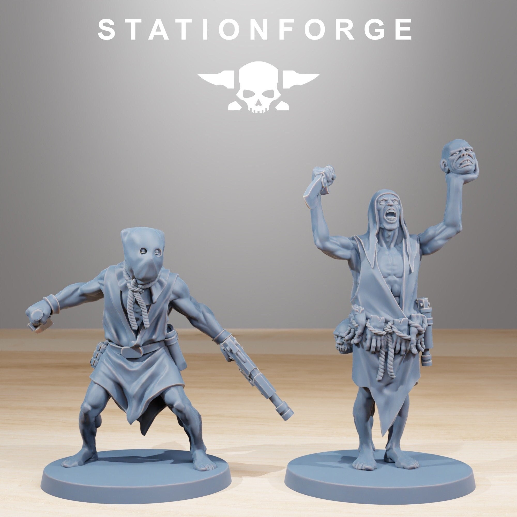 Corrupted Guard Fanatics Rioters (Set of 2) + Base(s) by StationForge Miniatures - Imperial | Chaos Guardsmen | Heretic Renegades
