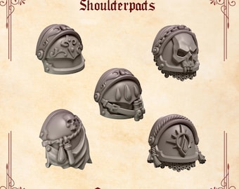 Crimson Lord Tactical Shoulders 16K | 24K UHD av Greytide Studios Konverteringsbitar | Heralds | Space Knights | Grimdark Bordspelskrig