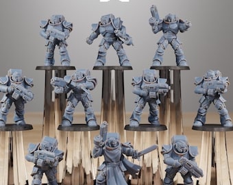Socrates Legion Infantry (10 Models) + Base(s) by StationForge | 8K Print | Space Warriors | Scifi Monks | Imperial Navy | Grimdark Future |