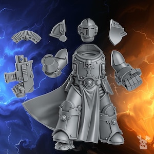 Princeps Justiciar 14K | 16K UHD Print by DakkaDakka Miniatures - Grimdark | Sci-fi | Marines | Dark Angels | Black Templars