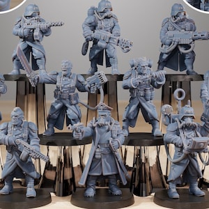 GrimGuard Combatants (Set of 10) + Base(s) by StationForge - | Imperial Guard | Death Division | Death Korps | Grimdark Future | Miniatures