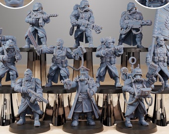 GrimGuard Fightants (10er Set) + Basis(n) 16K | 12K UHD Drucke von StationForge | Grabenkrieg | Schurken-Infanterie | Nicht-Wache Templar