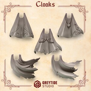 Crimson Lords Cloaks (Set of 5) 16K | 24K UHD by Greytide Studios Conversion Bits | Blood | Angels | Marines | Grimdark Tabletop