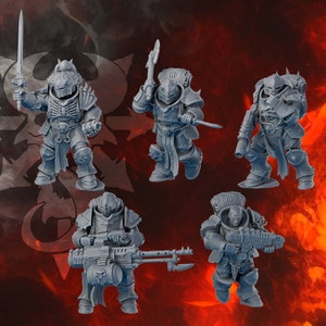 Indivisible Legion Traitor Squad by DakkaDakka Miniatures - | Grimdark Future | Space Sci-Fi Knights | Heretic Cultists | Chaos