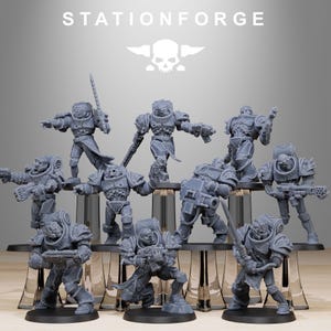 Sokratis Zombies (10er Set) + Basis(n) 16K | 12K UHD Drucke von StationForge Miniatures | Imperium | Raum Krieger | Marineinfanteri
