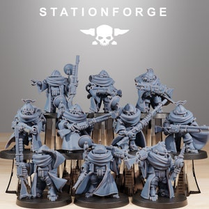 Scavenger Advanced Junkards  (Set of 10) + Base(s) by Station Forge - Mechanicus | Mars Tech Priests | Machine Cult | Grimdark Future
