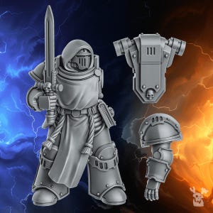 Princeps Mage 14K | 16K UHD Print by DakkaDakka Miniatures - Grimdark | Sci-fi | Millenium Wars | Dark Angels | Black Templars | Marines