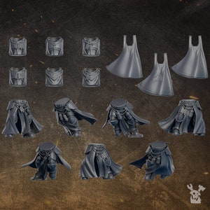 Black Gryphons Infantry Assembly Kit (16 Pieces) by DakkaDakka Miniatures - | Upgrade Bits | Kitbash | Legs | Torsos | Capes