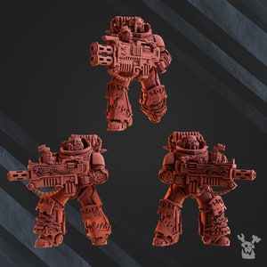 Salamanders Liquidators (3 Models) by DakkaDakka Miniatures - | Grimdark Future | Space Warriors | Knight Fighters | Fire Lizards |