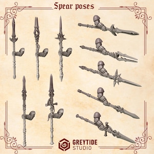 Crimson Lords Spear Poses 16K | 24K UHD by Greytide Studios Conversion Bits | Blood | Angels | Marines | Grimdark Tabletop Wargaming