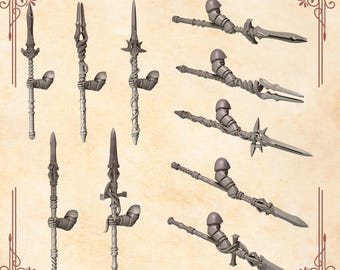 Crimson Lords Spear Poses 16K | 24K UHD von Greytide Studios Umwandlung Bits |  Herolde | Raum Ritter | GrimmDark Tabletop Wargaming