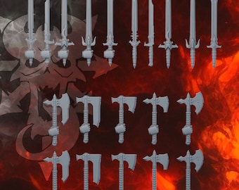 Unteilbare Legion-Infanterie-Bausatz (20 Teile) von DakDak Miniatures | Upgrade-Bits | Kitbsch | Nahkampf-Waffen | Äxte | Schwerter