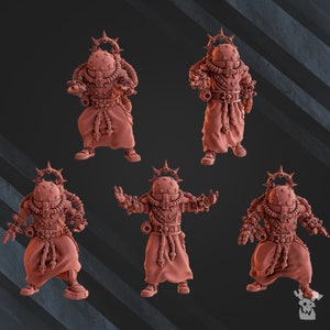 Machine Cult Shock Priests Domes (5 Models) - | 8K Resin Printed Miniature | Machine Cult | Mechanicus | Grimdark Future | by DakkaDakka