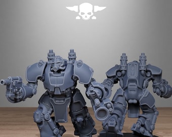 GrimGuard Power Armor: Destroyer + Base(s) 16K | 12K UHD Prints by StationForge | Trench Warfare | Rogue Infantry | Void Guard Templar