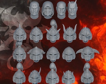 Kit de montaje de infantería de la Legión Indivisible (19 piezas) de DakDak Miniatures / Mejoras / Kitbash / Cascos / Cabezas / Espacio / Caos