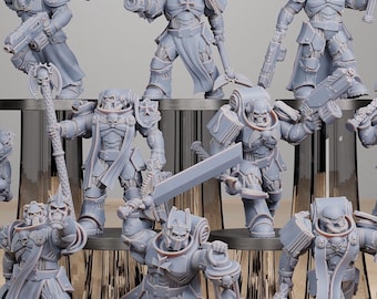 Reverendos de la Legión de Sócrates (10 miniaturas) + Base(s) 12K / 16K UHD de StationForge Miniatures - Grimdark / Ciencia ficción / Capellanes / Caballeros del Espacio