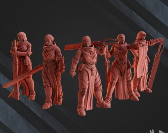 Fanáticos Templarios de Batalla de Poenitentiam (Set de 5) / Miniaturas OFICIALES PREMIUM con RESOLUCIÓN 8K de Dakka Dakka