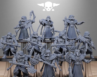 GrimGuard Tech Engineers (Set of 10) + Base(s) 16K | 12K UHD Prints by StationForge | Trench Warfare | Rogue Infantry | Void Guard Templar
