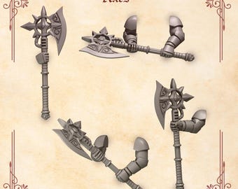 Crimson Lords Great Axes (4er Set) 16K | 24K UHD von Greytide Studios Umwandlung Bits |  Herolde | Raum Ritter | Düster