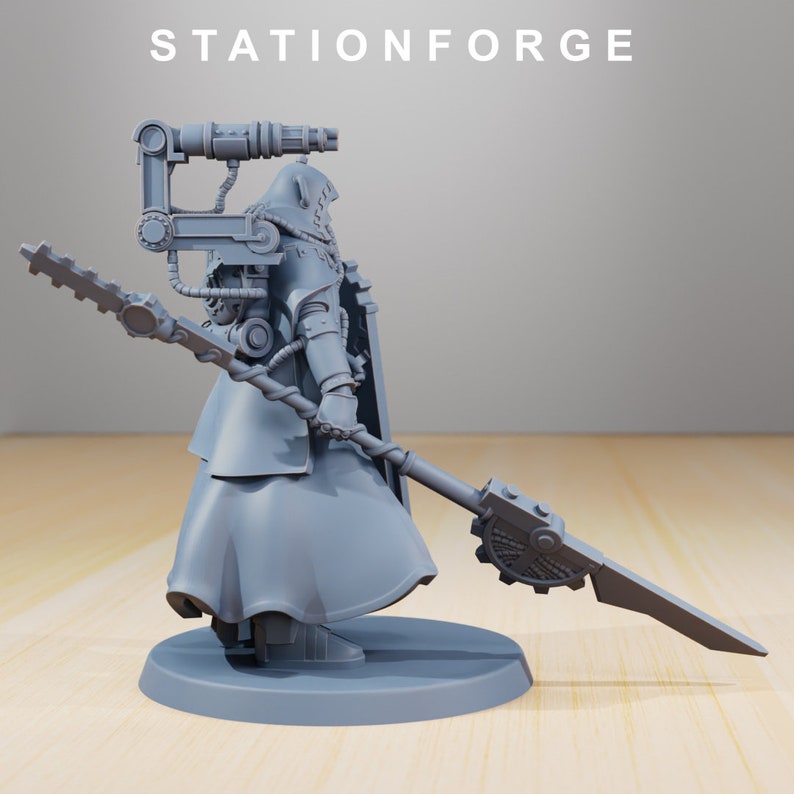 Legionario carroñero / Mars Tech Priest / Legion Lord Commander / Mech Humanoid Spearman / Impresión de resina de alto detalle de 8k por Station Forge imagen 4