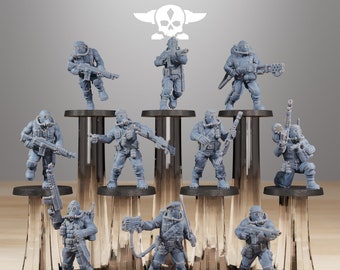 GrimGuard Jungle Fighters + Base(s) 16K | 12K UHD Prints by StationForge | Trench Warfare | Rogue Infantry | Void Guard Templar